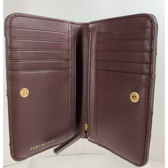 Tory Burch Willa Medium Wallet Claret - Picture 9 of 15